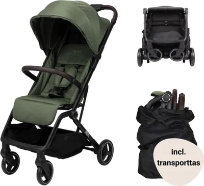 Produktbild von Novi Cloud Go Buggy – ab Geburt bis 22 kg – flach verstellbar – 5-Punkt-Gurt – Summerseat – 1-Sek. Faltbar – große Haube – Einkaufskorb – Forest Green