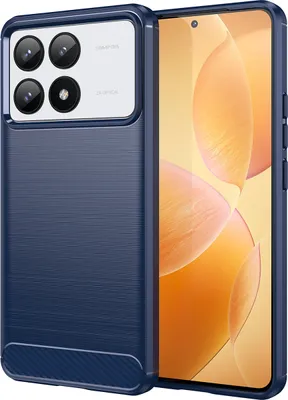 Produktbild von Hülle für Xiaomi Redmi K70 Carbon-Faser Weich TPU Silikon Stoßfest Handyhülle Blau