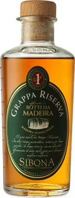Produktbild von Sibona Grappa di Riserva Botti da Madeira + Box 500ml 40% Vol.