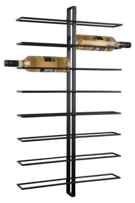 Produktbild von Present Time - Weinregal Dual - Schwarz - 52x8.5x90cm - Metall Wand Flaschenregal