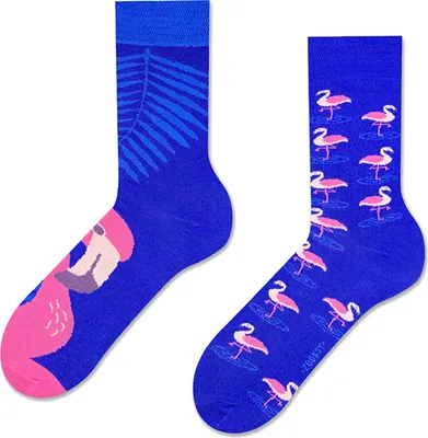 Zdjęcie produktu dla Skarpety damskie „Pink Flamingo”, rozmiar 36–40, kolorowe skarpety z zabawnym wzorem