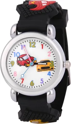 Productafbeelding van Analoog, 3D cartoon kinderwekker met quartz uurwerk, siliconen horband, geschikt voor kinderen van 3 tot 11 jaar, polshorloge voor meisjes en jongens