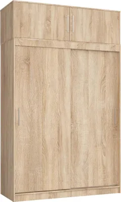 Obrázek produktu pro Prostorná šatní skříň 150 cm VALESTRA s nástavcem - dub sonoma