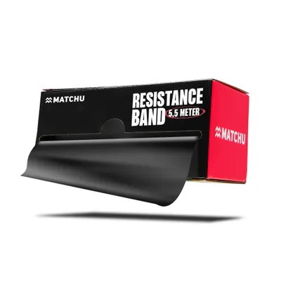 Produktbild von Matchu Sports Widerstandsband Rolle 5,5 Meter - Extra Schwer Schwarz - Resistance Band Fitnessband Trainingsband