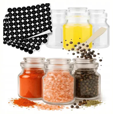 Imagen del producto de Bimberek, 20 tarros de almacenamiento de 205 ml con etiquetas