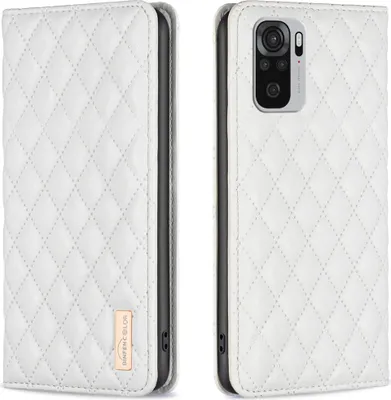 Image de Redmi Note 10 4G Housse, élégant style book flip cuir porte-cartes Housse avec support pour Xiaomi Redmi Note 10 4G / Note10S Blanc