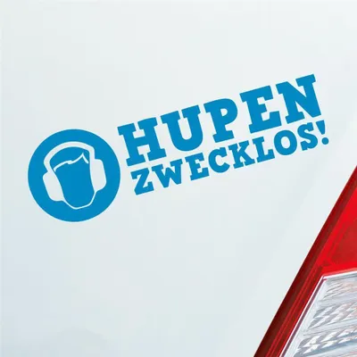 Produktbild von Auto Aufkleber Hupen zwecklos! Kopfhörer Style 15x5 cm Hellblau Sticker Heckscheibenaufkleber