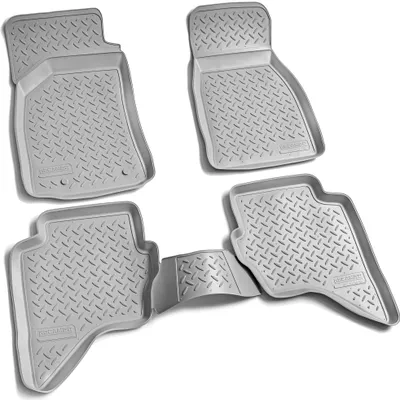 Zdjęcie produktu dla Gumowe dywaniki podłogowe do FORD Ranger | MAZDA BT-50 | BJ 2006-2012 | szare z krawędzią