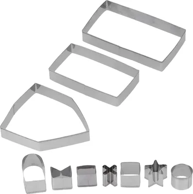 Produktbild von 10Pcs/Set Edelstahl Plätzchen Form Ausstecher Set DIY Weihnachten Haus Form Backen Werkzeug