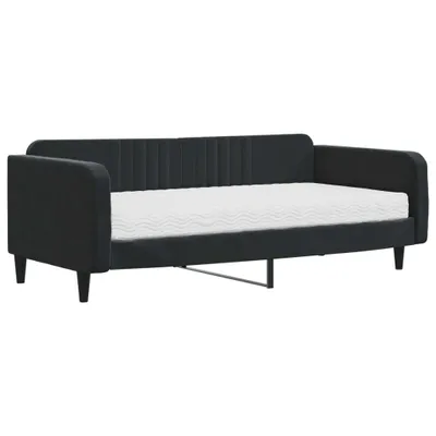 Immagine prodotto di Divano Letto con Materasso Nero 100x200 cm in Velluto