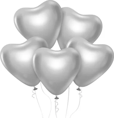 Zdjęcie produktu dla Balony Urokliwe Serca w Kolorze Platynowym 12" - Zestaw 6 Sztuk na Każdą Okazję!  Idealne do Dekoracji i Tworzenia Niezapomnianych Chwil!
