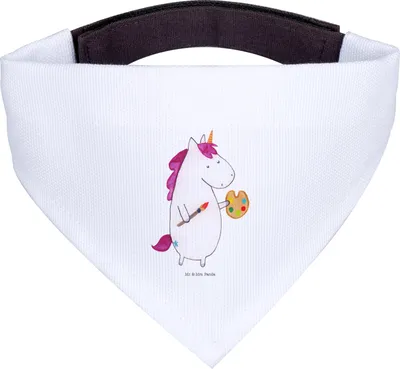 Produktbild von Mr. & Mrs. Panda Halstuch Hund Einhorn Künstler - Weiß - Geschenk, Tuch, Welt, Maler, Hunde, Für, Unicorn, Malen, Hundehalstuch, Englisch