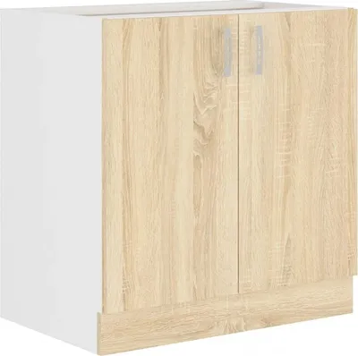 Obrázek produktu pro Dolní dvoudveřová skříňka SABRYA - šířka 80 cm, dub sonoma / bílá