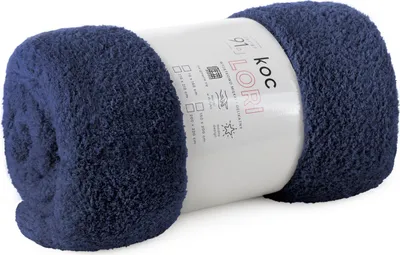 Zdjęcie produktu dla Eurofirany Koc z mikrofibry flanelowy 170x210 granatowy miękki Lori D91