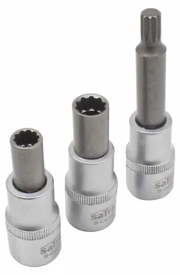 Immagine prodotto di Set chiavi a bussola 3pcs professionali in acciaio Cr-V, esagonali 1/2", ideali per riparazioni auto e moto, robuste e di precisione