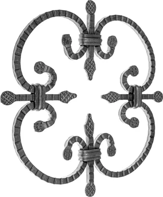 Produktbild von Schmiedeeisen Ornament 25X25Cm Gitter Für Tore Zäune Fenstergitter Stahl Geschmiedet