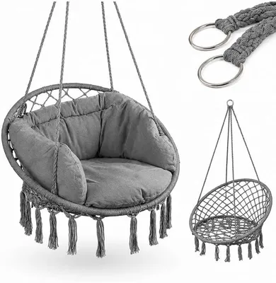 Imagen del producto de Silla colgante para habitación infantil, color gris
