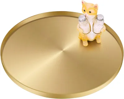 Immagine prodotto di Ciotola decorativa rotonda - Ciotola in metallo per servire - Utile per conservare e decorare - Acciaio inossidabile - Diametro 32 cm - Oro