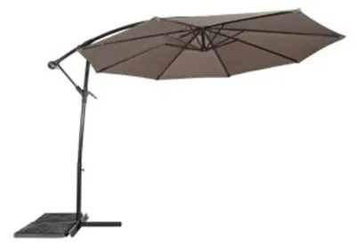 Produktbild von Lesli Living - Sonnenschirm zum Aufklappen Gemini - Taupe - Ø300cm