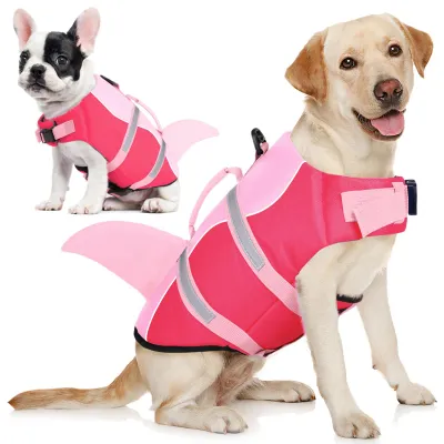 Produktbild von AOFITEE Schwimmweste Hund Groß, Ripstop Große Hundeschwimmweste Hai, Verstellbar