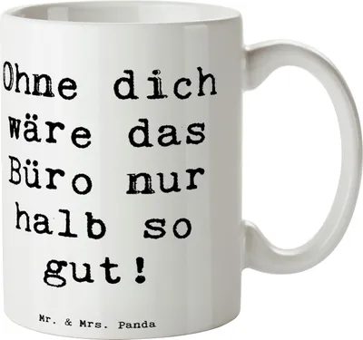 Produktbild von Mr. & Mrs. Panda Teetasse Spruch Sekretärin Beste - Weiß - Geschenk, Wertschätzung Büro, Kaffeebecher, Organisation, Teamarbeit, Bedanken, Kaffeetasse, Aufmerksamkeit