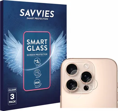 Produktbild von 3x Savvies Schutzglas Folie für Apple iPhone 16 Pro Max (NUR Kameraschutz) 9H Panzer Schutzfolie Glas Displayschutz klar transparent