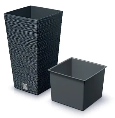 Produktbild von Prosperplast Pflanztopf Furu - Kunststoff - anthrazit - 20 x 38 cm