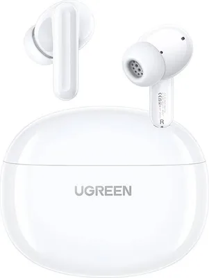 Zdjęcie produktu dla Słuchawki dokanałowe TWS Ugreen HiTune T3C, Bluetooth 5.4, IPX5, mikrofon (białe)