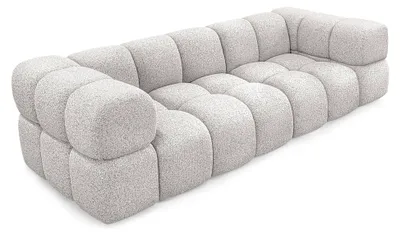 Produktbild von Sofiland Averro 4-Sitzer Sofa 280 cm Bubble-Steppung Strukturstoff Hellgrau