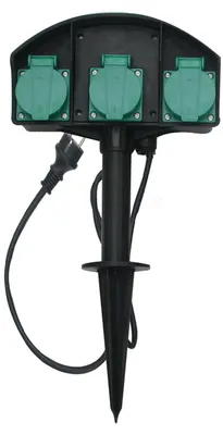 Image de Poteau électrique de jardin mobile à plusieurs prises avec piquet
