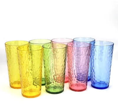 Immagine prodotto di Set di 8 bicchieri riutilizzabili in plastica acrilica, privi di BPA