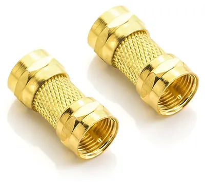 Produktbild von deleyCON SAT Adapter SAT Kupplung SAT Verbinder SAT Kabel F-Stecker - F-Stecker Vergoldet - 2 Stück