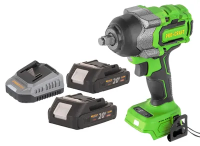 Produktbild von Procraft PWA36bb Akku Schlagschrauber 20 V 850 Nm 1/2" Brushless + 2x Akku 2,0 Ah + Ladegerät
