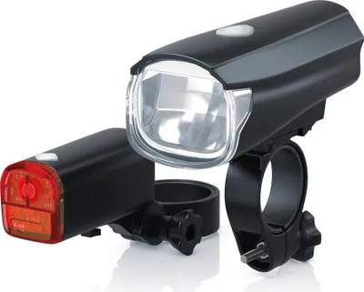 Produktbild von Aplic LED Fahrradlampen-Set mit Front & Rücklicht StVZO zugelassen / Helle LED mit 30 Lux