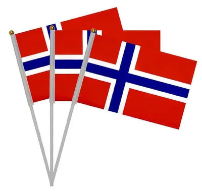 Norwegen Wimpelfahnen, 20 Stück, 14x21 cm, Polyester, Handfahnen