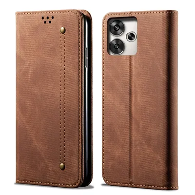 Produktbild von Hülle für Xiaomi Redmi Turbo 3 Leder Brieftasche Flip Bookstyle Schutzhülle mit Standfunktion Braun