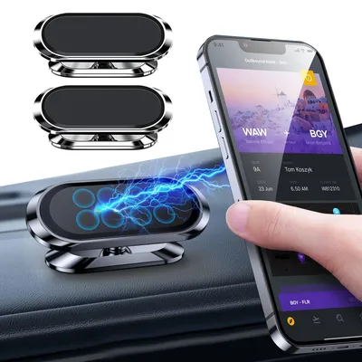 Magnetische Autotelefonhalterung 2er-Set, 360° drehbar, für Armaturenbrett