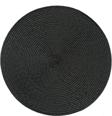 Produktbild von Runde Platzset in Schwarz, geflochten, 35 cm