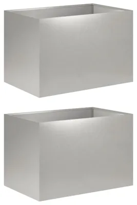 Image de vidaXL Jardinières pour plantes, lot de 2, argent, 60 x 40 x 40 cm, en acier inoxydable