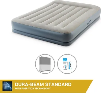 Produktbild von Luftmatratze 2er - 152 x 203 x 30 cm - Grau - inkl. Pumpe - Futter und Reparaturset