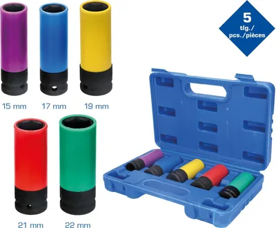 Zdjęcie produktu dla BRILLIANT TOOLS Zestaw nasadek 1/2" z obręczą aluminiową 5 szt. - BT691010