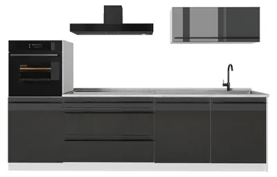 Imagen del producto de Mueble de cocina Vicco R-Line Antracita alto brillo/Blanco 280 cm sin encimera, Model 67681