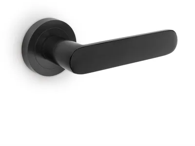 Zdjęcie produktu dla Emuca Zestaw klamek do drzwi wewnętrznychBunbury, z rozetą D.50 mm, Aluminium, Czarny