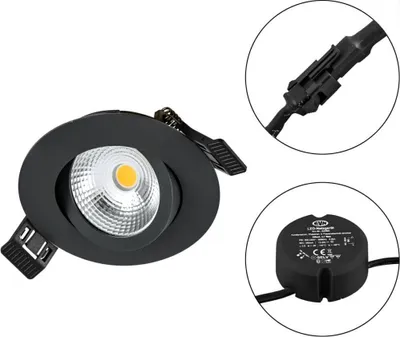 Immagine prodotto di Lampada da incasso a LED 230 V 830, dimmerabile, nera - Downlight/spot/floodlight S060902