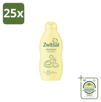 Produktbild von 25 x Zwitsal Babyshampoo - Mild & Pflegend - 200 ml - Vorratspackung - 25 Stücke