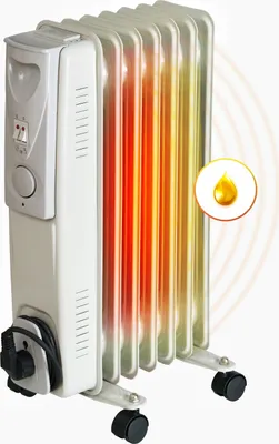 Produktbild von Brollux Ölheizung elektrisch 1500W Ölradiator Elektroheizung 7 Lamellen mobiler Elektroheizkörper Heizgerät Ölradiator Thermostat
