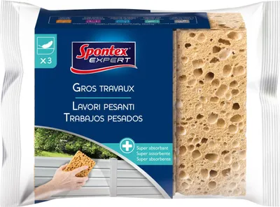 Produktbild von 3er-Pack SPONTEX EXPERT Zelluloseschwämme für schwere Arbeiten