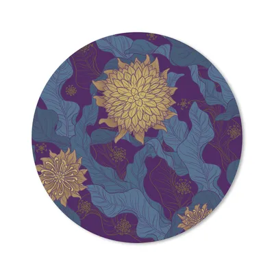 Produktbild von MuchoWow® Mauspad Mousepad Florales Motiv in Lila und Gold 30x30 cm - Mousepads - Maus Mat - Pad - Mausunterlage - Tischunterlage - Schreibtischmatten