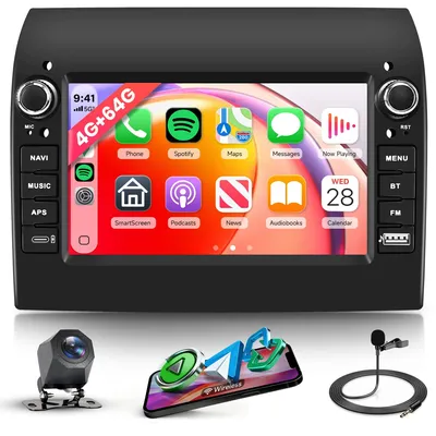 Productafbeelding van 4G+64G Autoradio Voor Citroen Jumper (2008-2015) | Draadloze Navigatie GPS, Bluetooth, 7 Inch