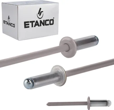 Produktbild von Aluminium offene Nieten 4,8x12mm RAL 9007